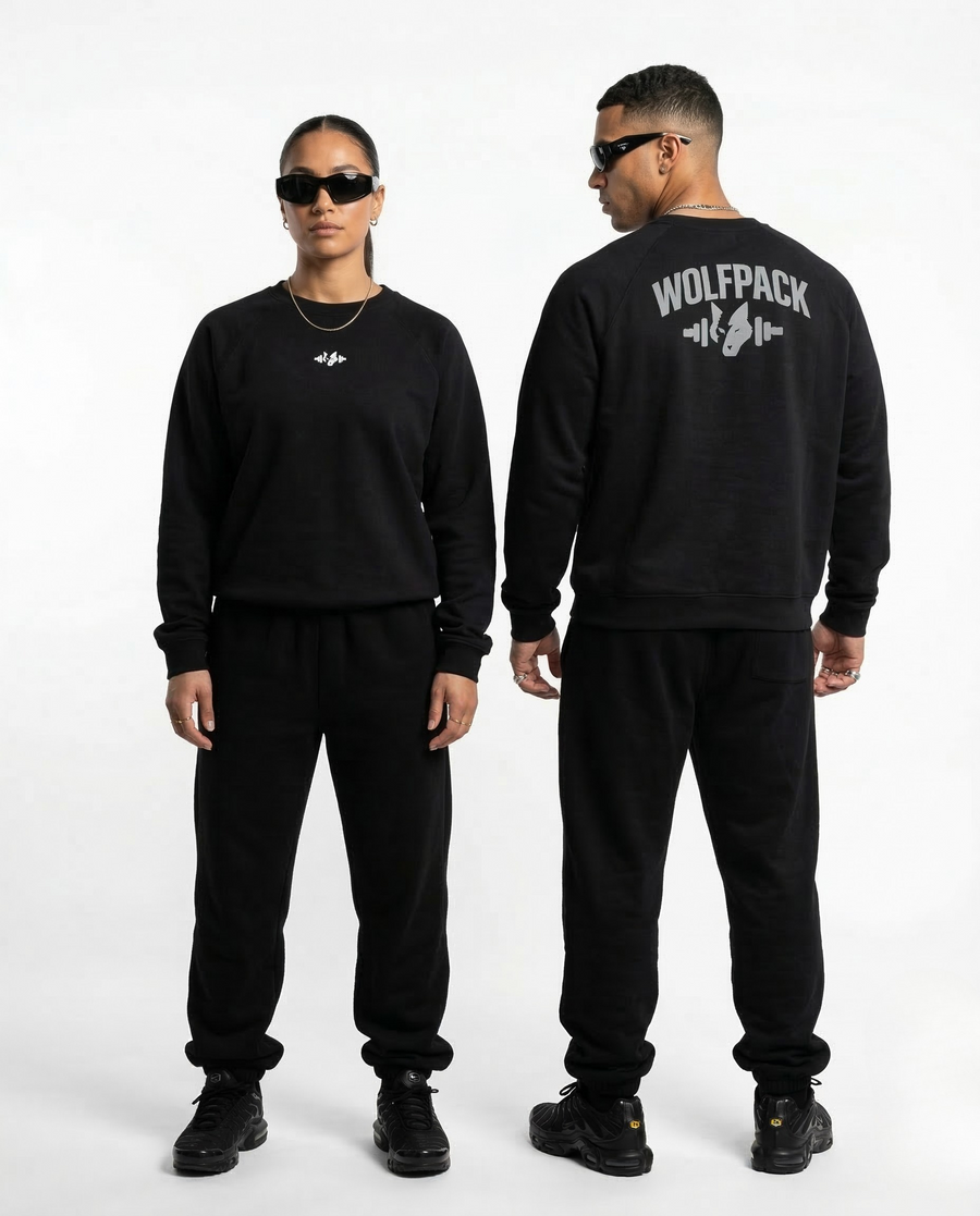 The Heavyweight Crewneck | Wolfpack — Black